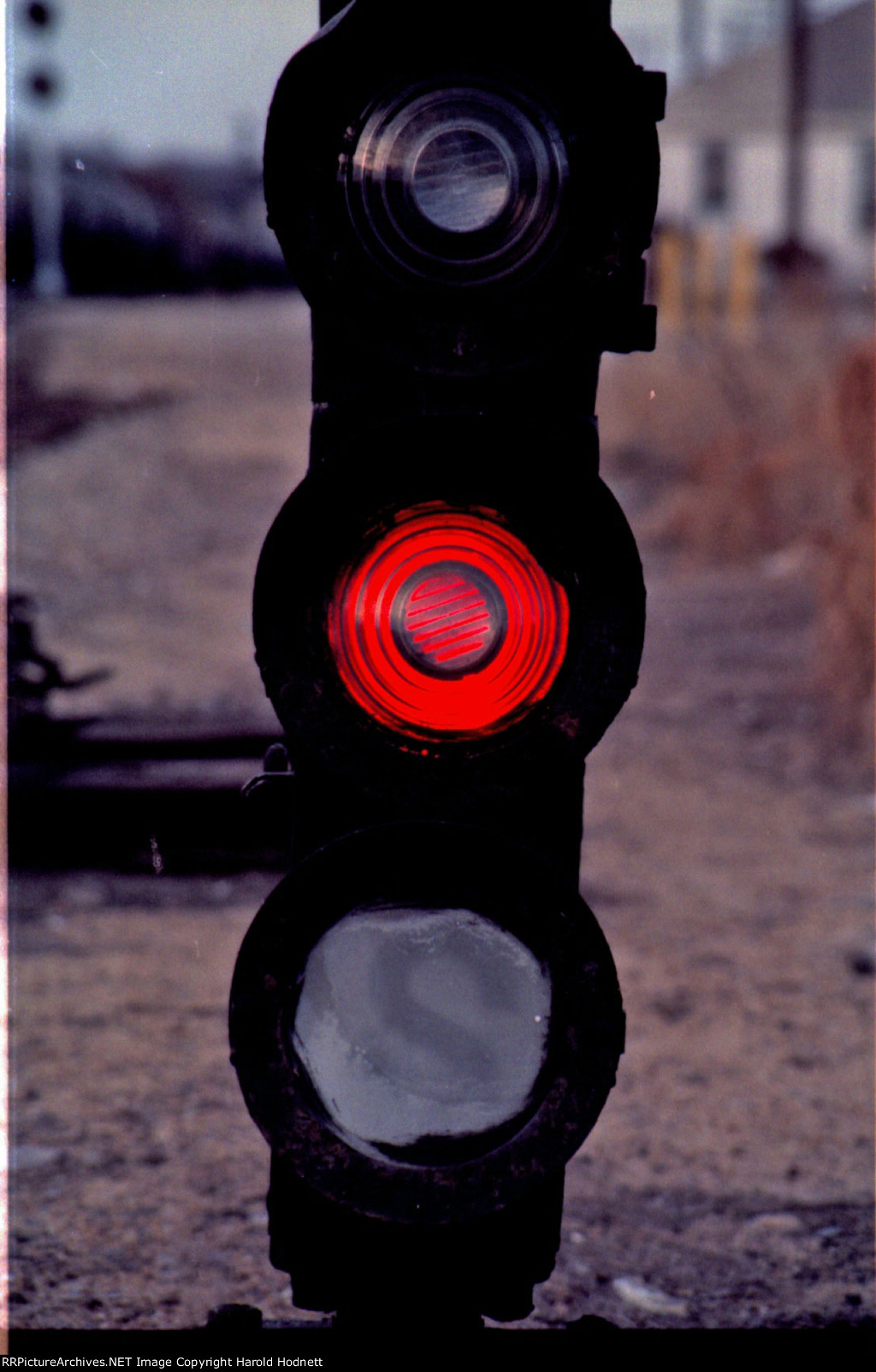 Signal on track near yard office